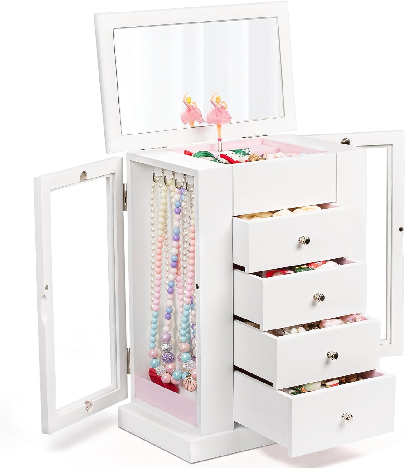 Caja de Joyería Emfogo para Niñas, Caja de Joyería Musical con Bail...