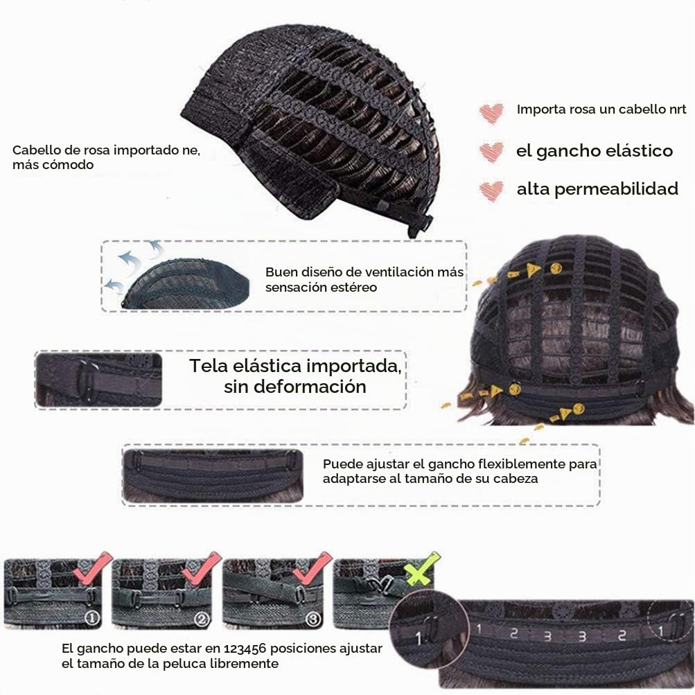 Wiwige Peluca de color naranja para hombre, peluca sintética de cap...