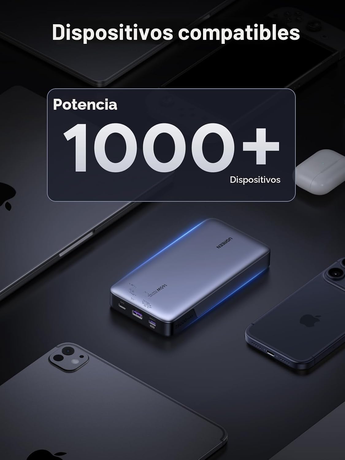 UGREEN Nexode 25000mAh 145W 3-Port USB-C Power Bank para iPhone 17...