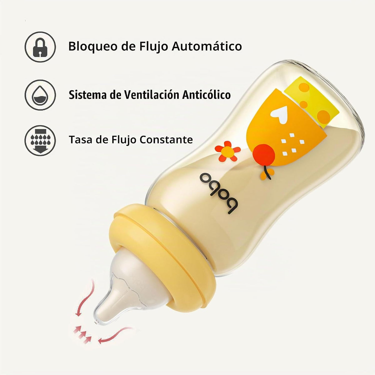 YOHKOH Biberón PPSU de cuello ancho para recién nacidos, biberón an...