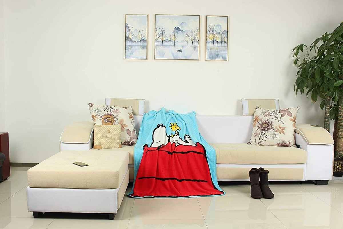Silver Buffalo Peanuts Snoopy and Woodstock - Manta de forro polar,...