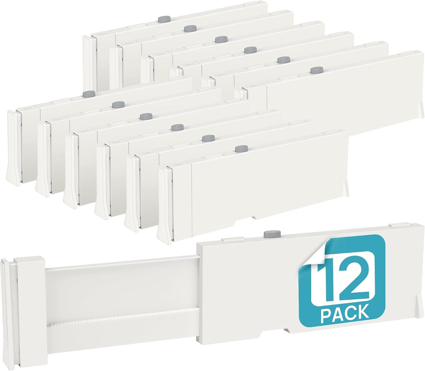 Vtopmart Paquete de 12 separadores de cajones para ropa, 4 pulgadas...