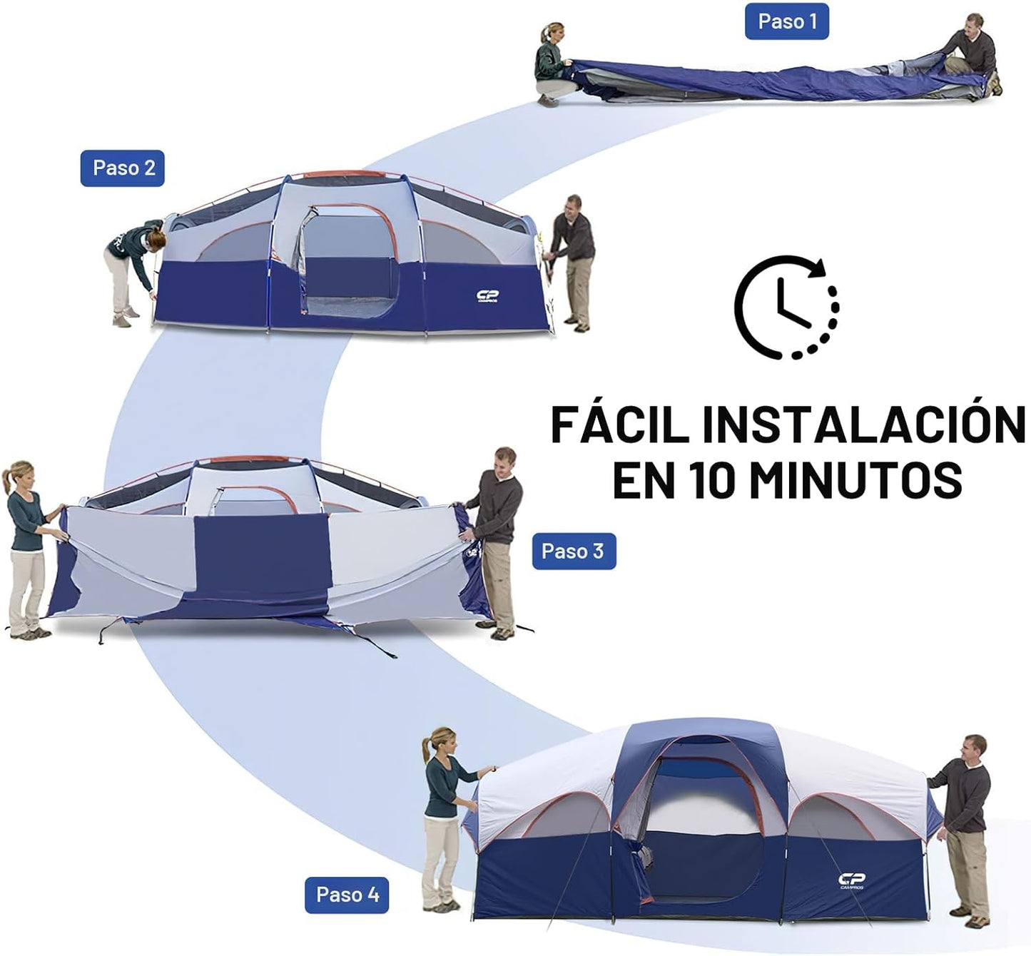 CAMPROS CP Tienda de campaña para 8 personas, divisor de habitación...