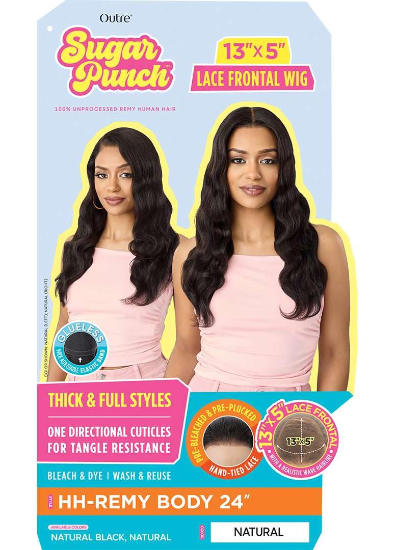 Outre Sugar Punch - Peluca de cabello humano frontal de encaje de 1...