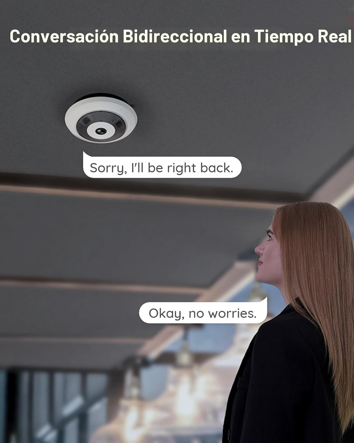 REOLINK Cámara de seguridad WiFi ojo de pez, 2K+ 6MP panorámica de...