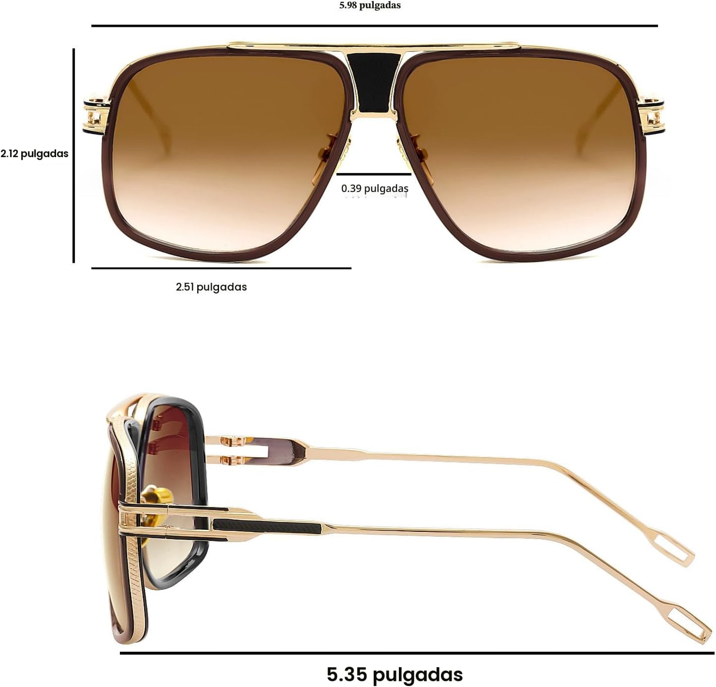 Tskestvy Gafas de sol de aviador de gran tamaño de los años 70 para...