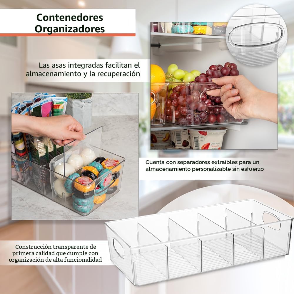 ClearSpace Contenedores de almacenamiento de despensa con divisores...