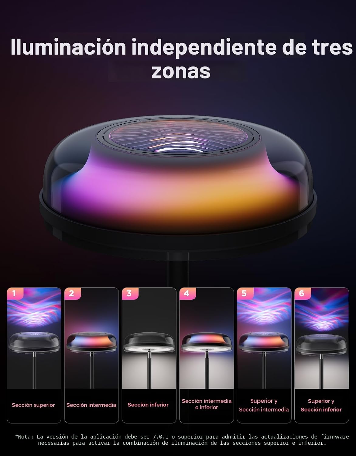 Govee Lámpara de pie Uplighter para sala de estar, proyector de ond...