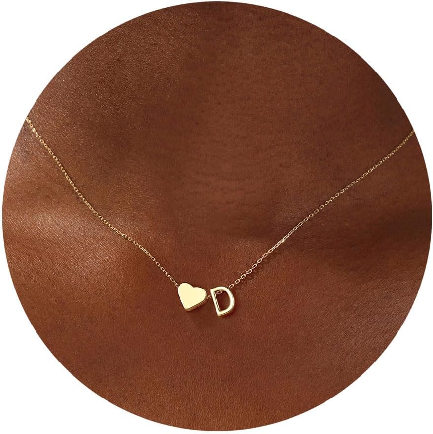 Turandoss Collar con inicial de corazón para mujeres, adolescentes...