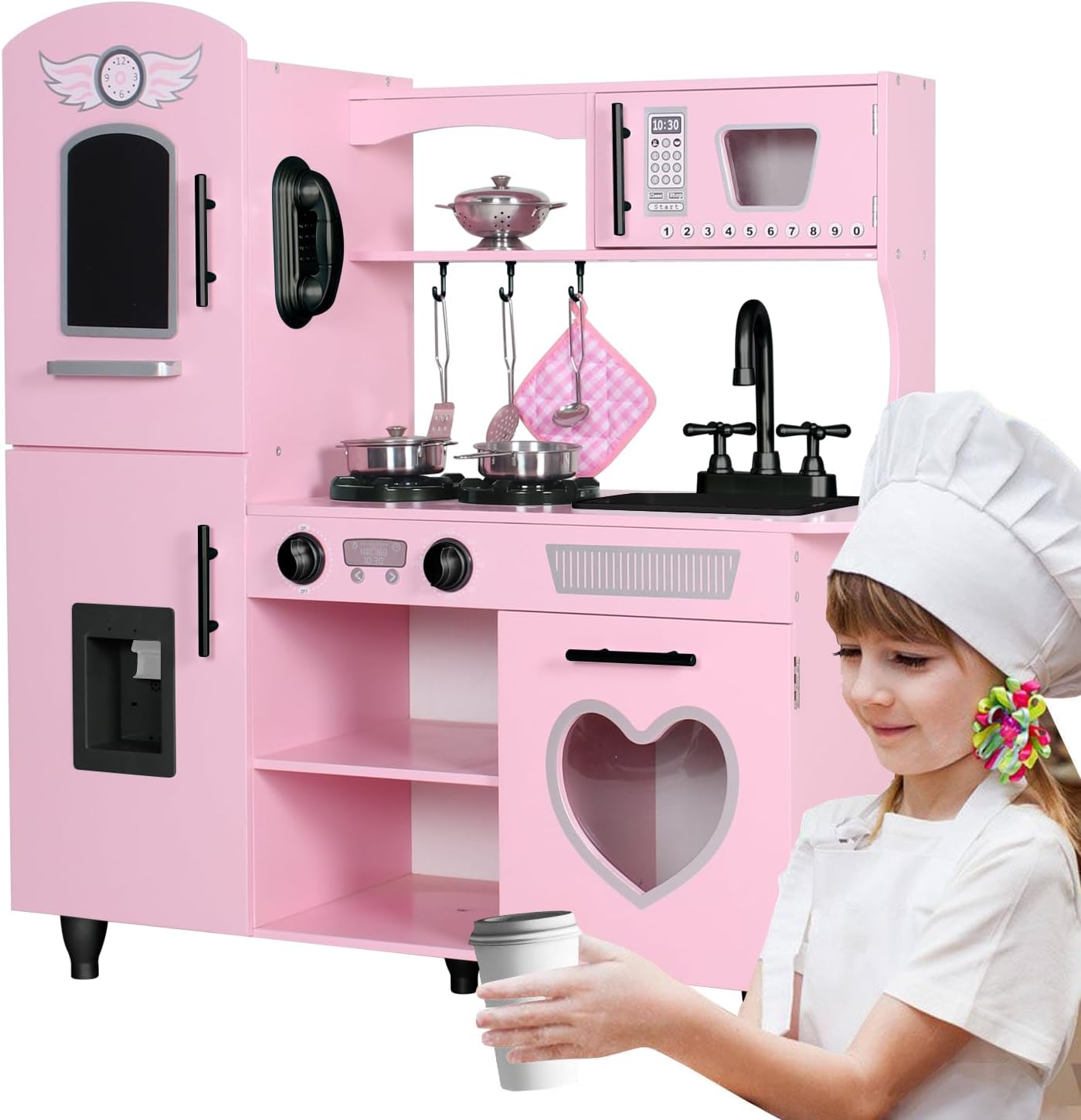TaoHFE Cocina de Juguete, Juego de Cocina Rosa para Niñas, Juego de...