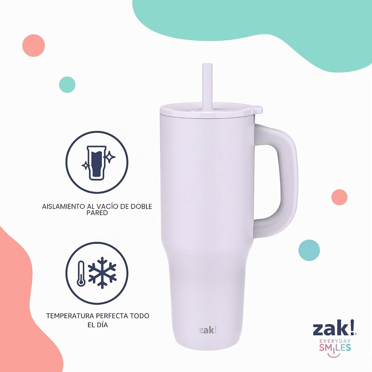 Zak Designs Disney Sutton - Vaso de viaje para llevar o en casa, ac...