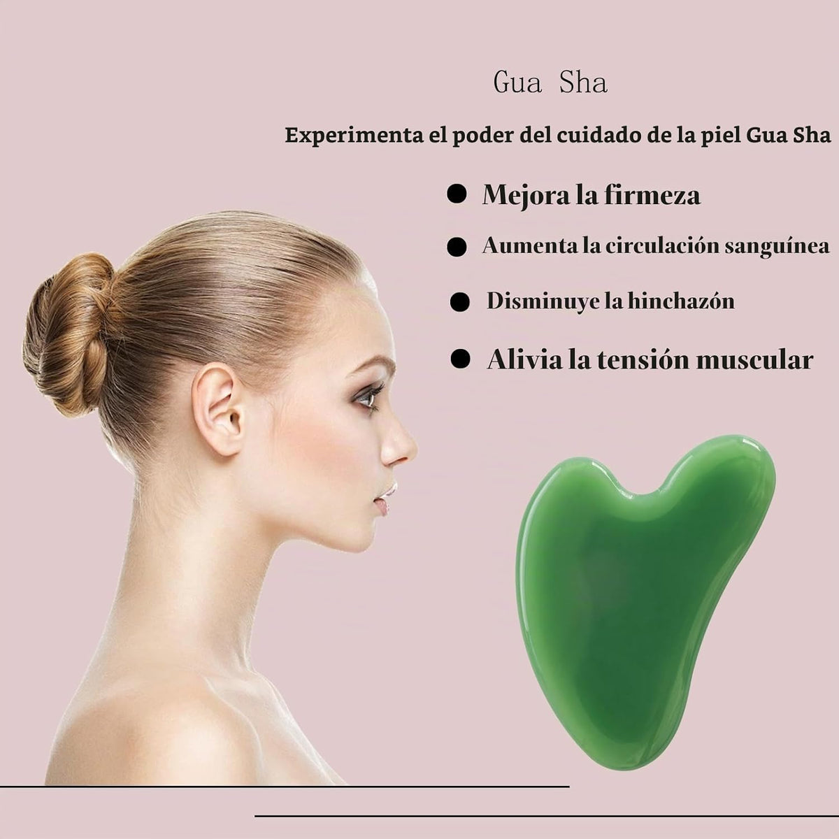 YAMHOHO Herramienta de masaje de piedra de jade Gua Sha, herramient...