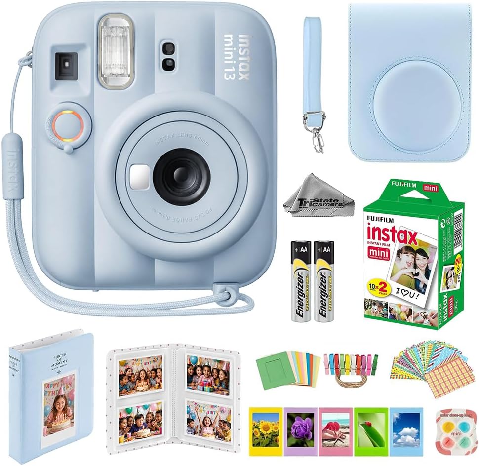 Cámara instantánea Fujifilm Instax Mini 13 azul con juego de pelícu...