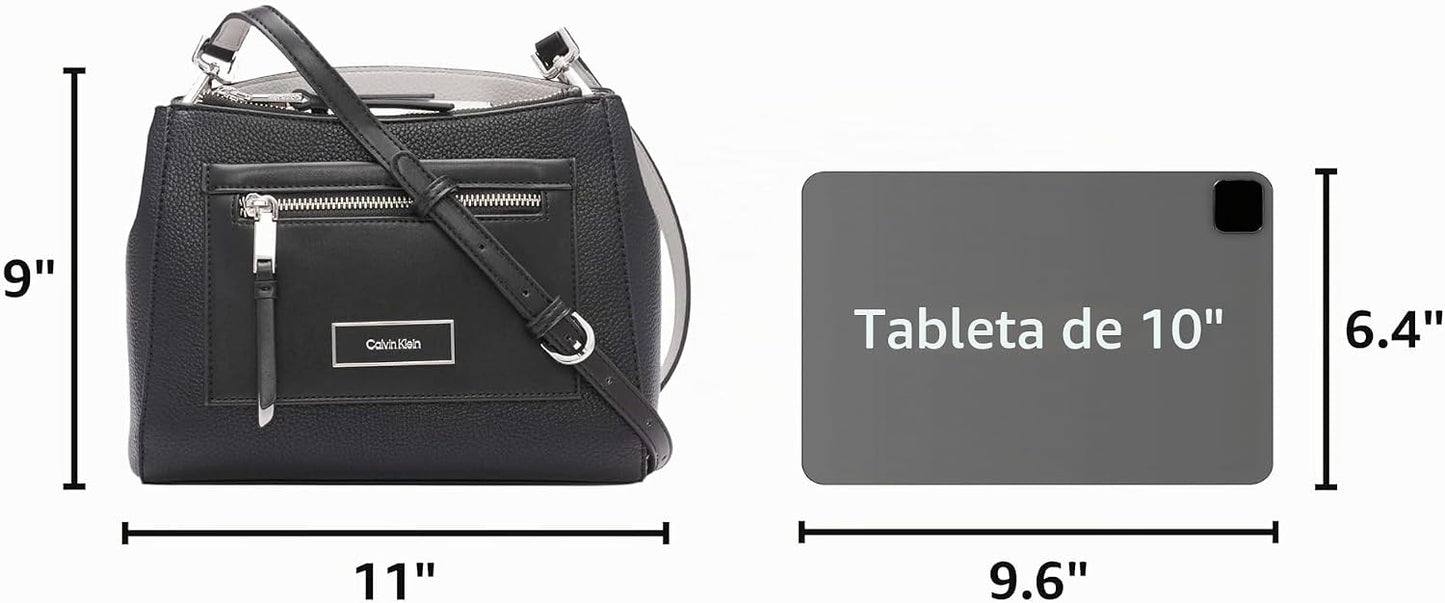 Calvin Klein Bolso bandolera Hadley con tres compartimentos para mujer