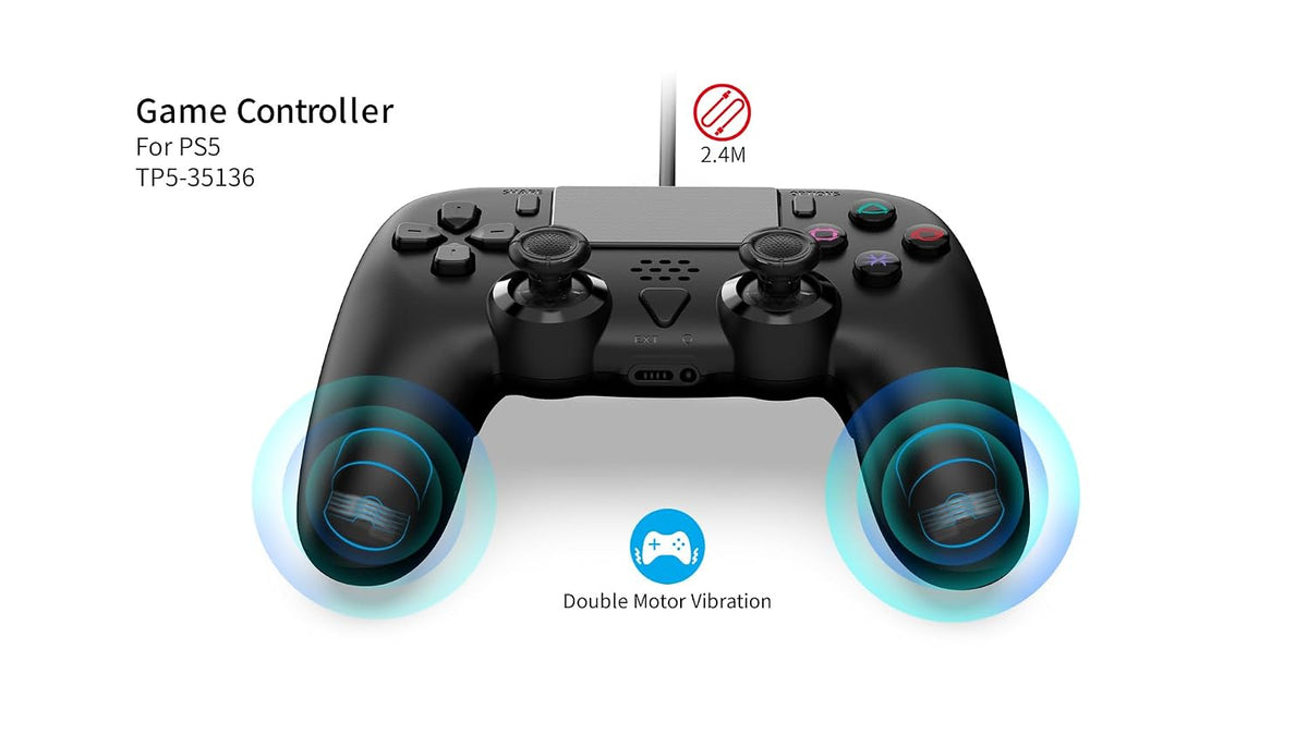 Controlador con cable GAMFAMI compatible con PS5\/PS5 Pro\/PS5 Slim...