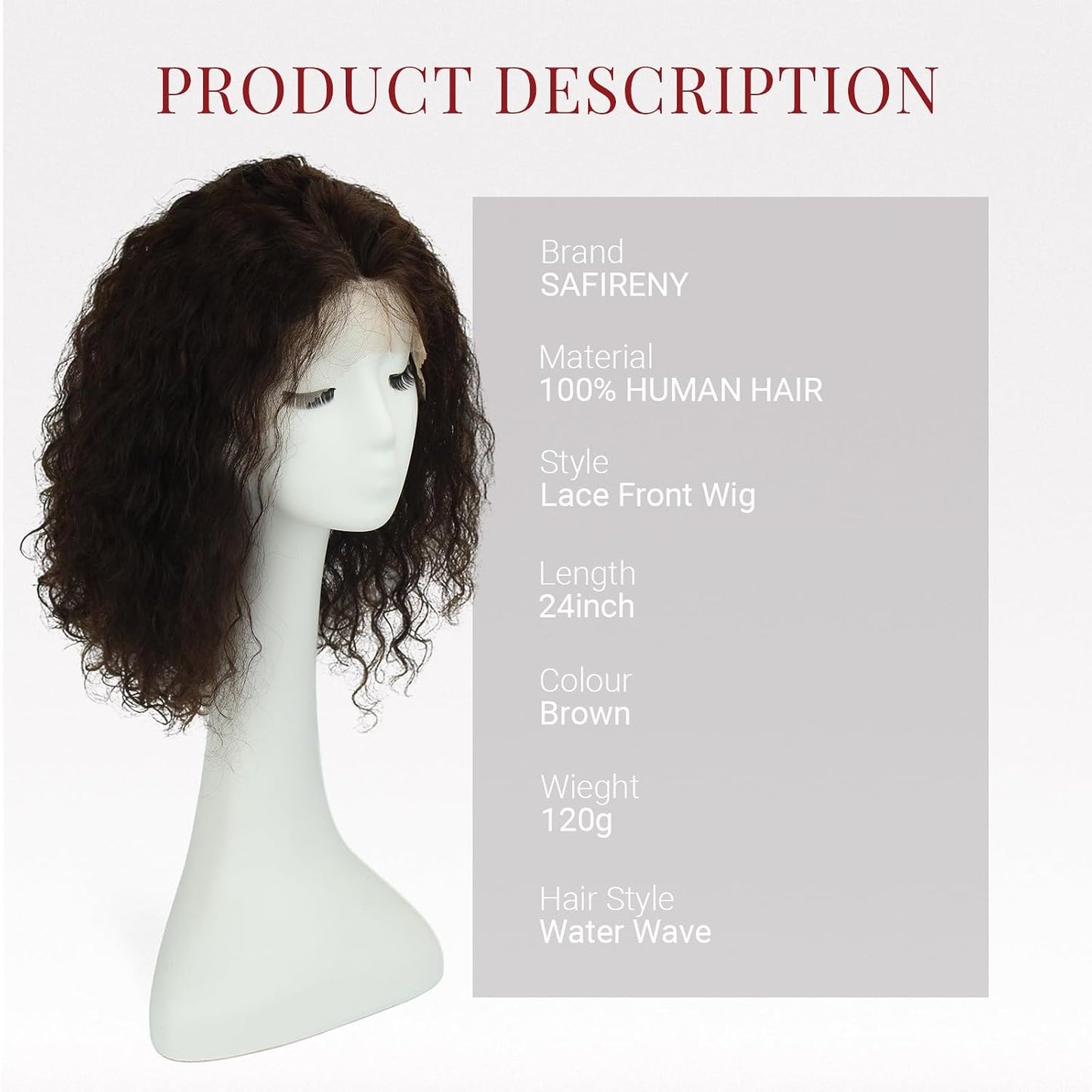 Pelucas SAFIRENY de cabello humano 13x4, pelucas con encaje frontal...