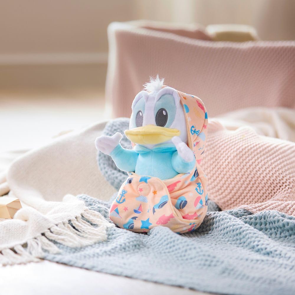 Disney Store Peluche oficial del pato Donald con bolsa para manta,...