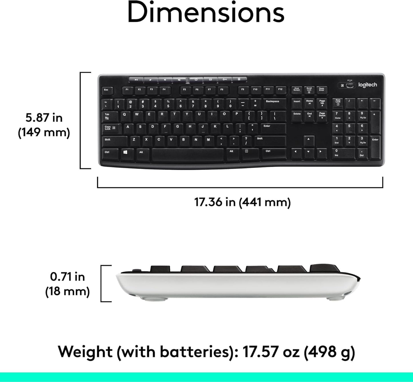Logitech MK270 Combo de teclado y mouse inalámbricos para Windows,...
