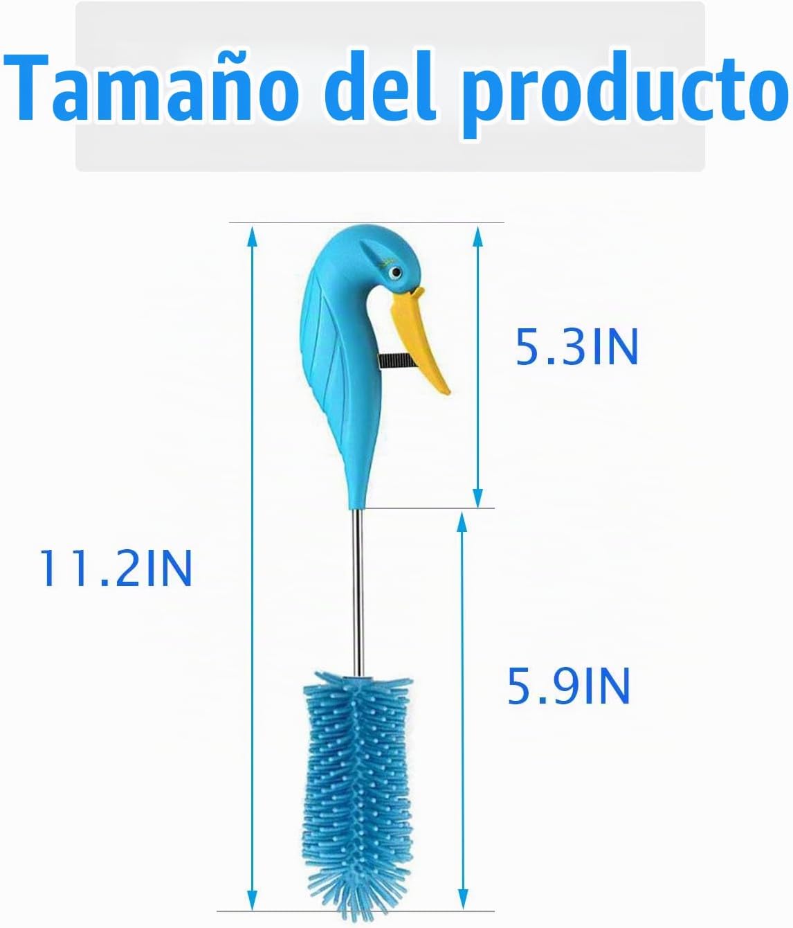 Qinwuwu Cepillo limpiador de botellas de silicona semiautomático pa...