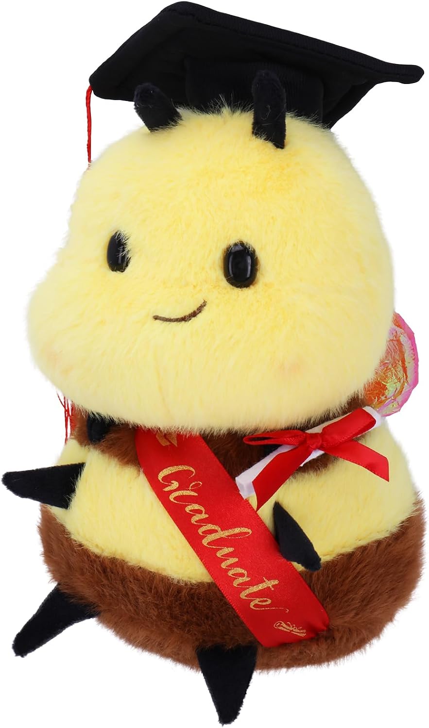 RHHSSE Peluche de abeja sonriente gordita con gorra de doctorado, a...