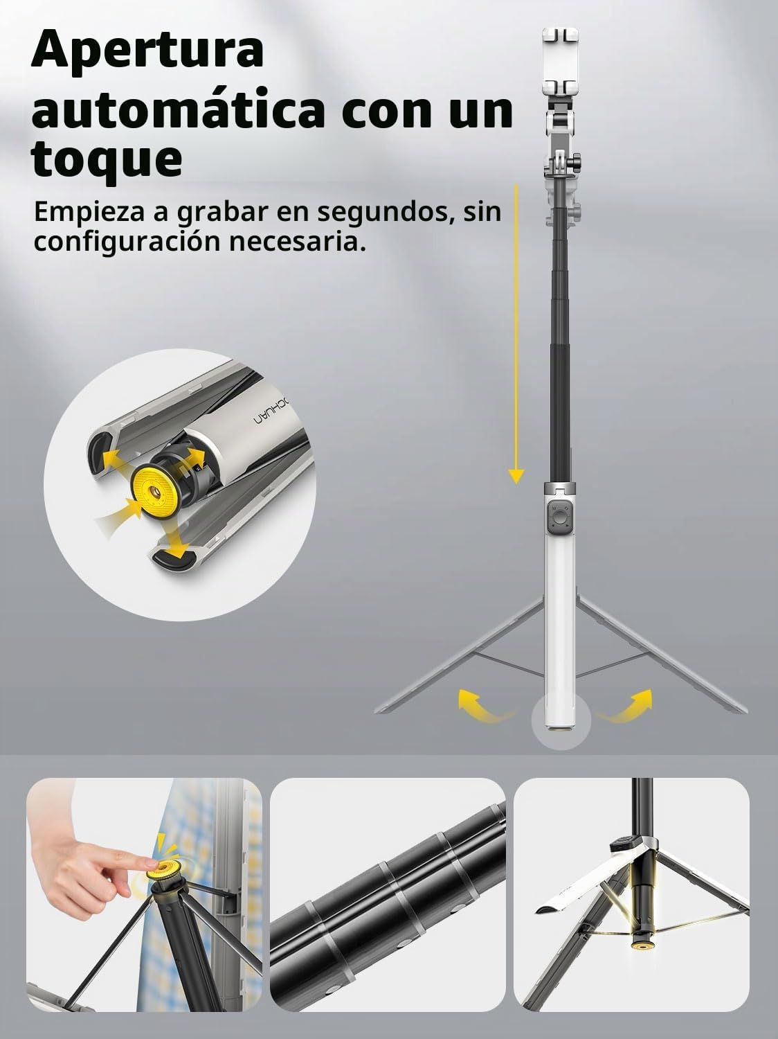 AOCHUAN Cardán 4 en 1 de apertura automática de 70.9 pulgadas para...
