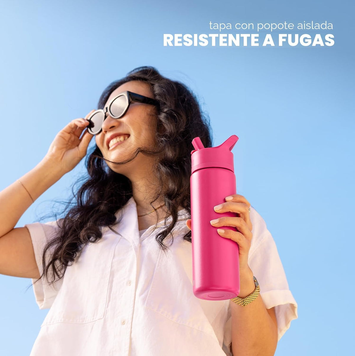Simple Modern Summit - Botella de agua con tapa con pajilla, vaso a...