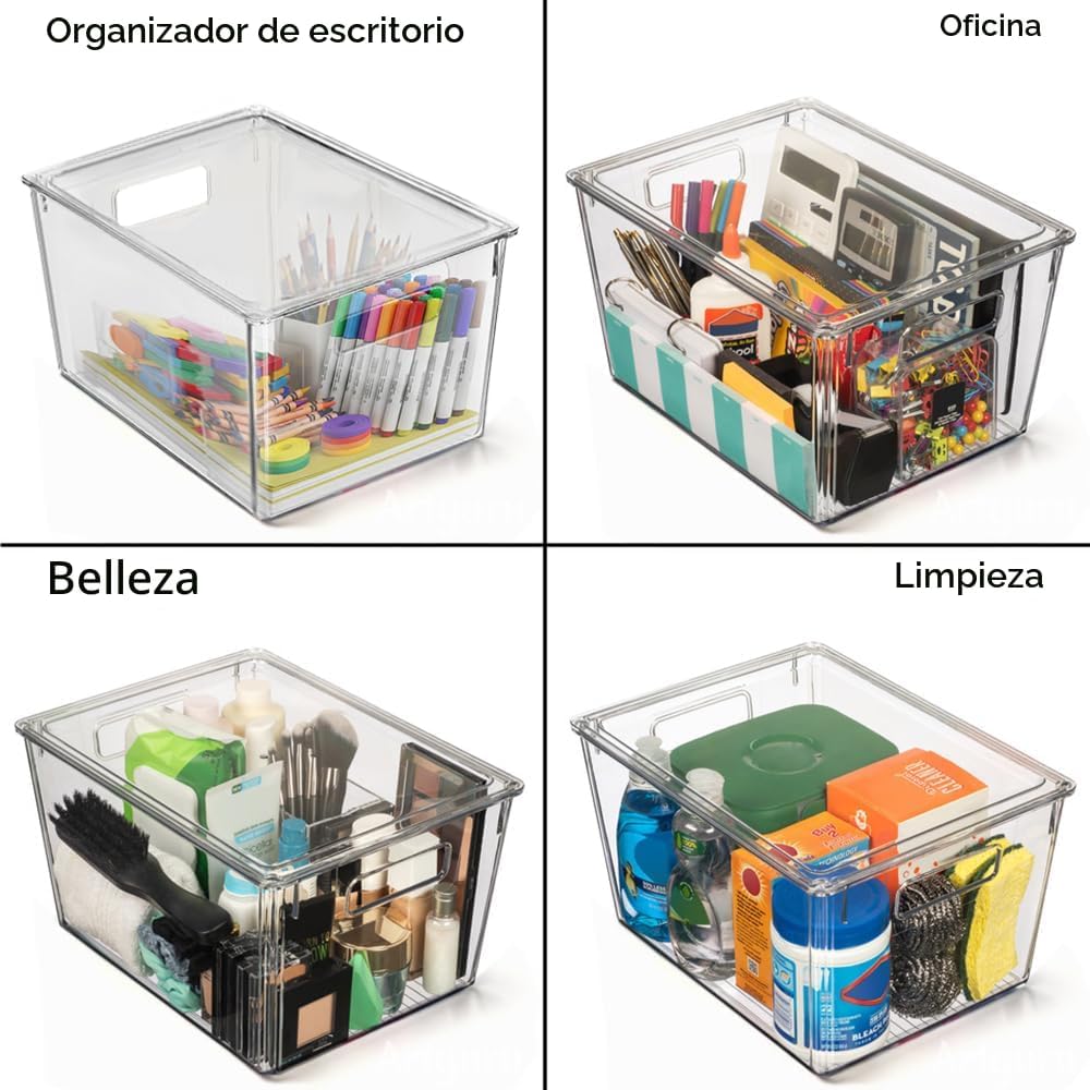 ClearSpace Contenedores de Almacenamiento de Plástico con Tapas X-L...