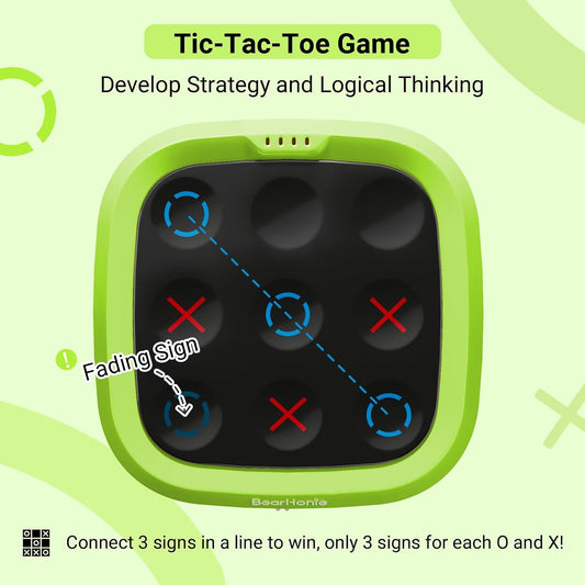 BearHonie Juego de Tic Tac Toe, juegos de viaje para niños con modo...