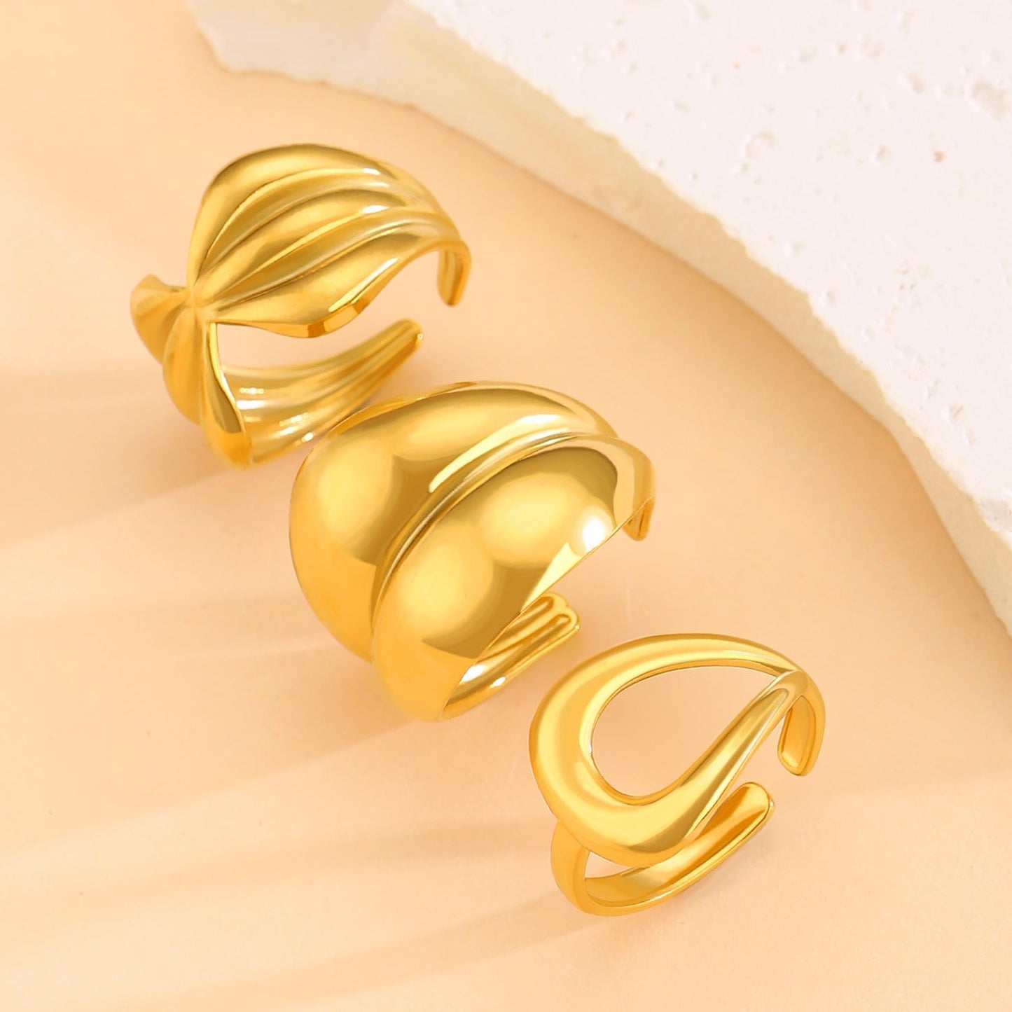 PINCHUAN Juego de 17 anillos de plata para nudillos para mujer, jue...