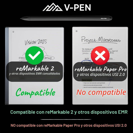 V-Pen EMR Stylus Remarkable 2 bolígrafos de repuesto con borrador d...