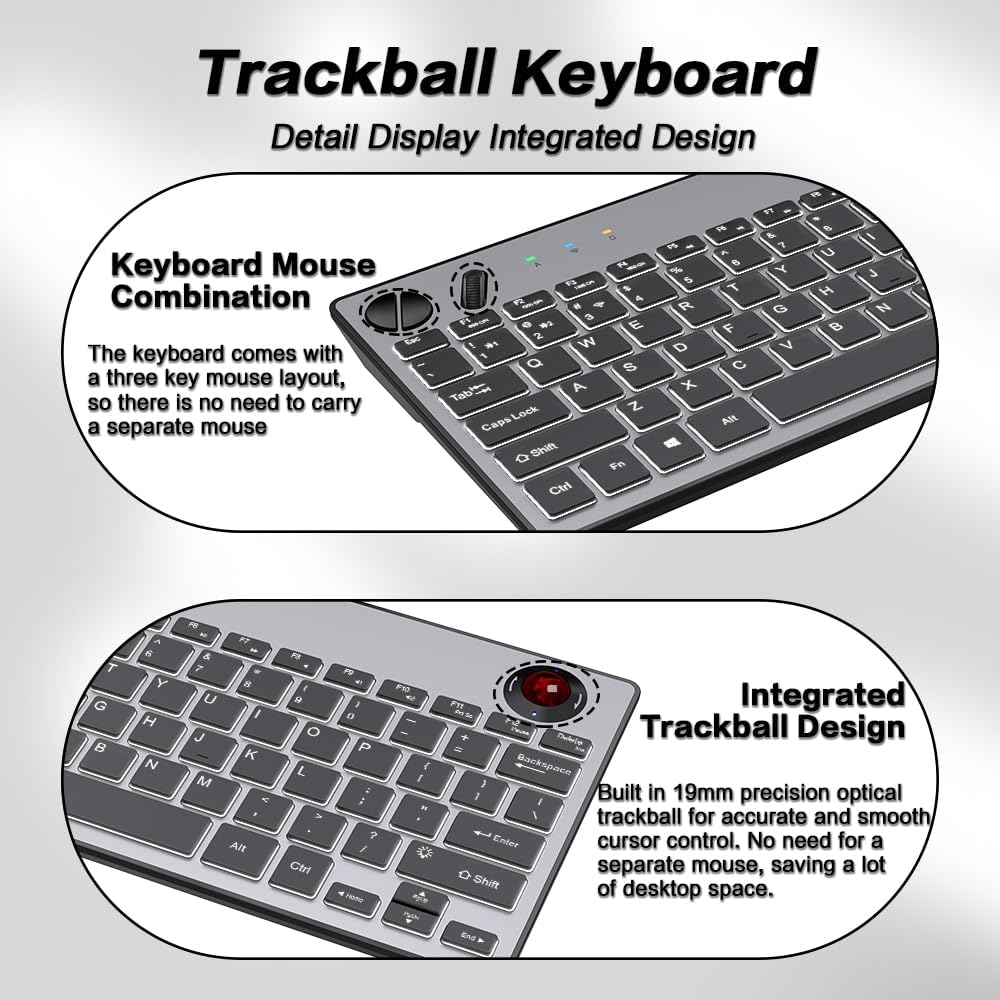 Teclado inalámbrico retroiluminado de tres modos, 78 teclas, 800-16...