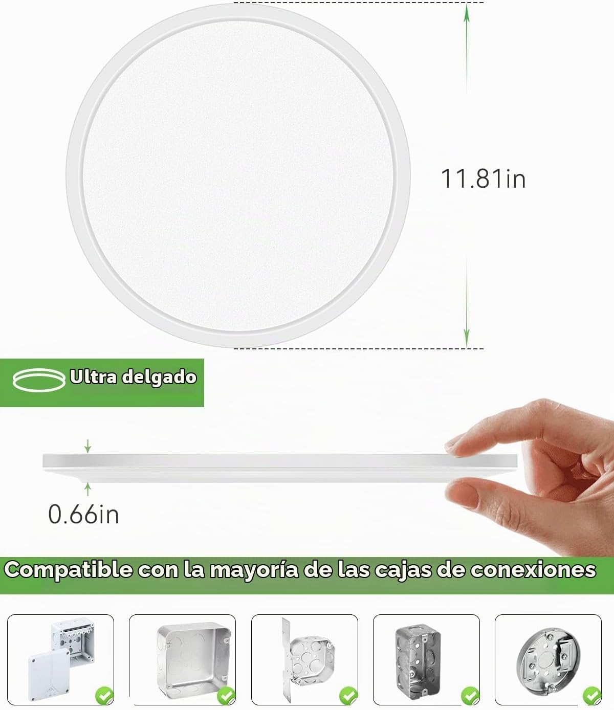 zemty - Paquete de 6 luces led de techo empotradas de 12 pulgadas,...