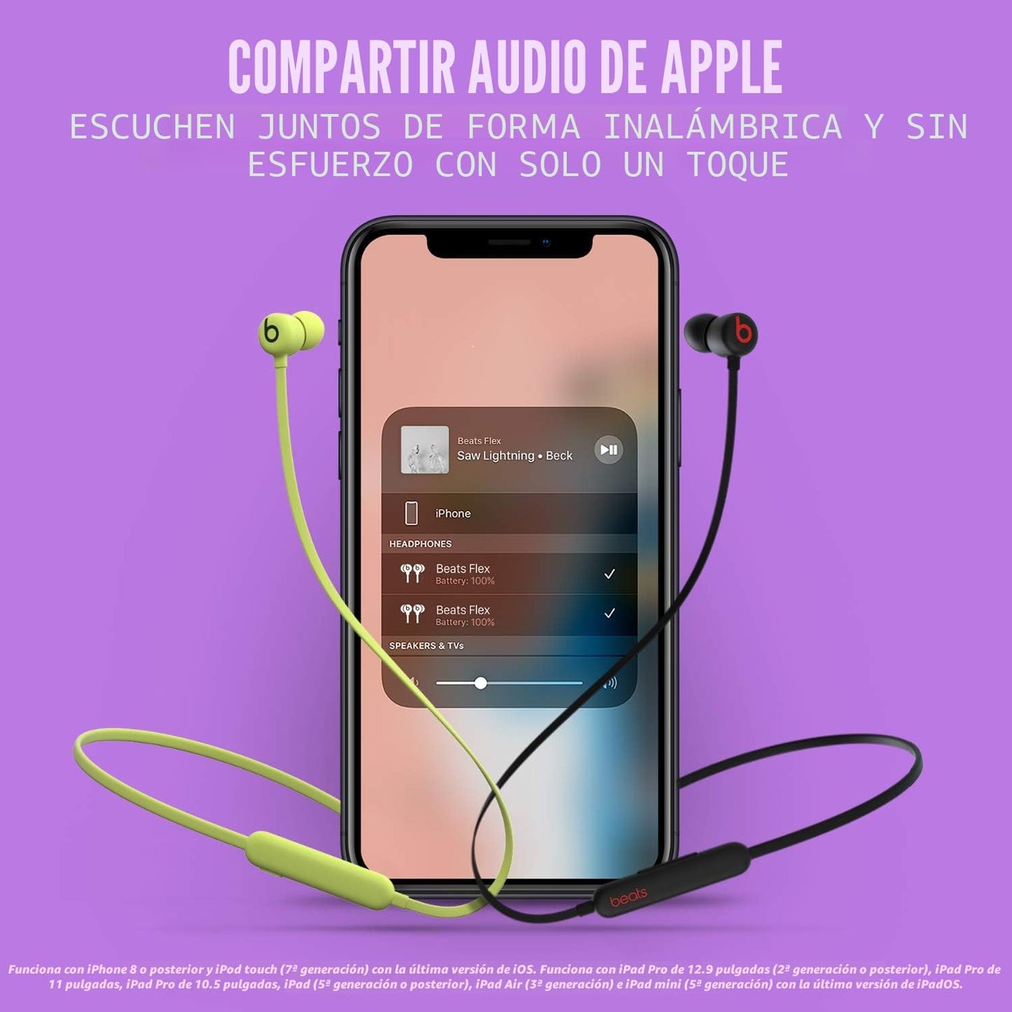 Beats Flex - Auriculares inalámbricos Apple W1, auriculares magnéti...