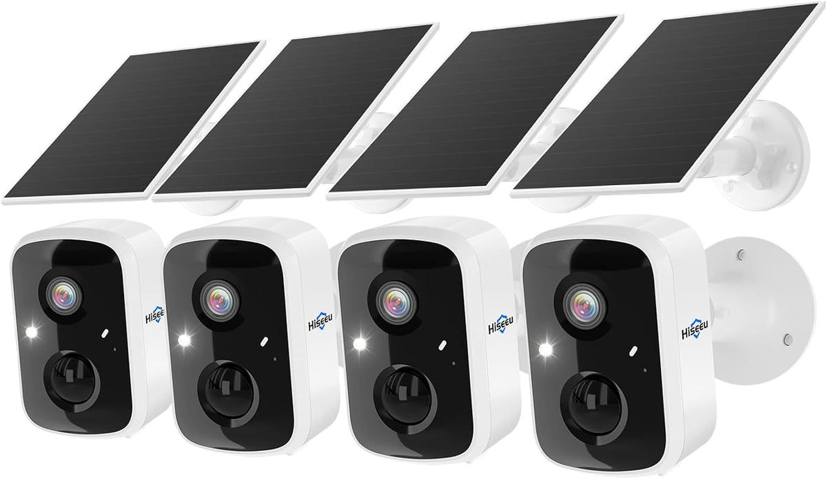 Hiseeu Cámara solar de seguridad para exteriores, inteligentes, Wi-...