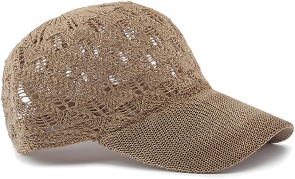 FASHIXD Gorra de béisbol de malla tejida para mujer, gorra de camio...