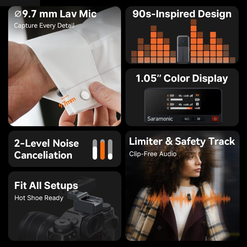 Saramonic Micrófono inalámbrico de aire para iPhone\/cámara\/Androi...