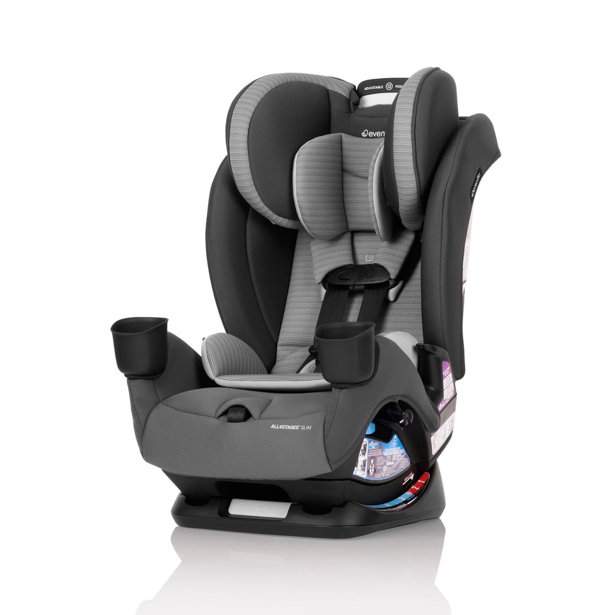Evenflo All4Stages - Asiento convertible delgado 4 en 1 para automó...