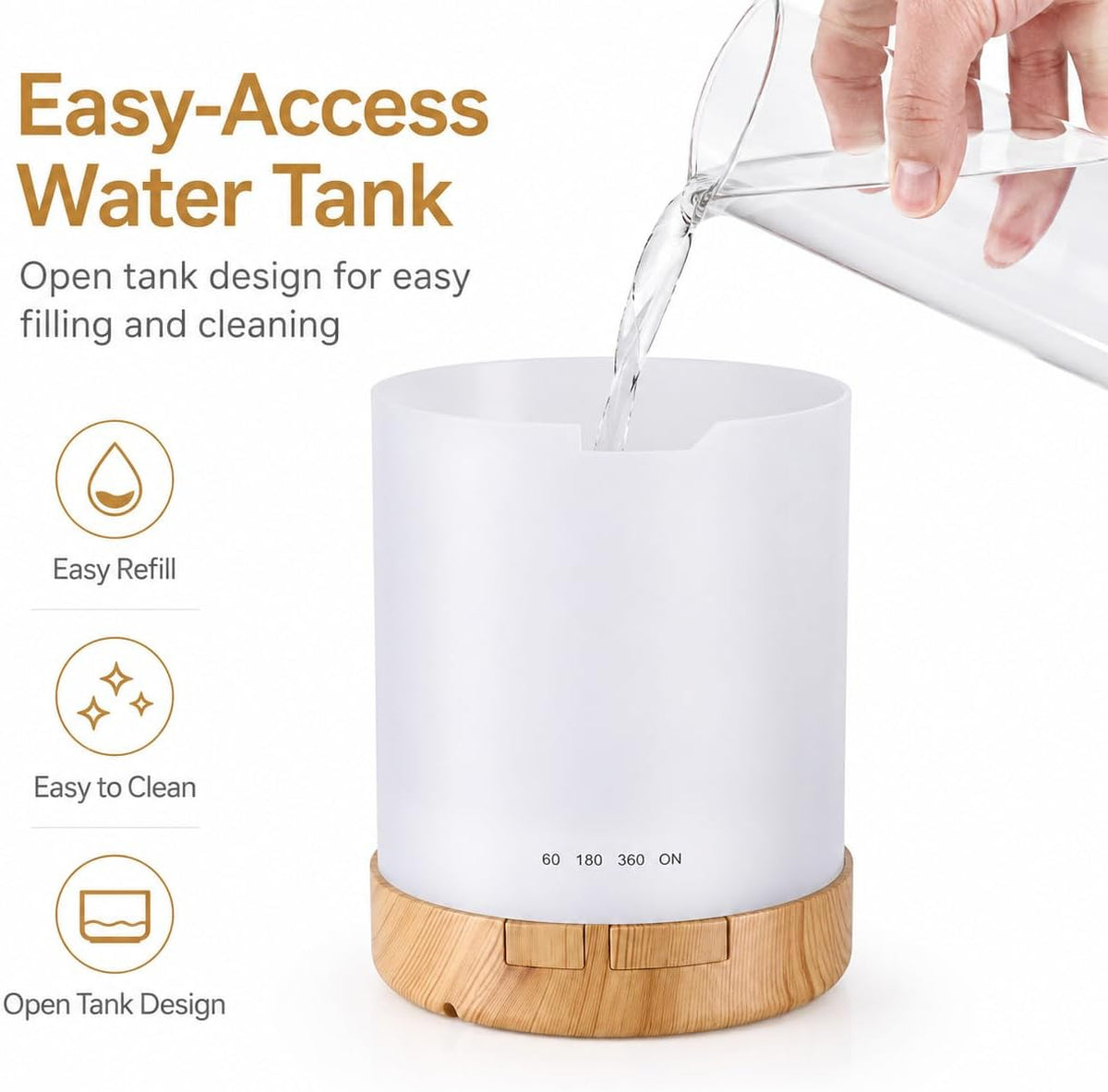 Humidificador Cilvenx de 300 ml con temporizador para dormitorio, v...
