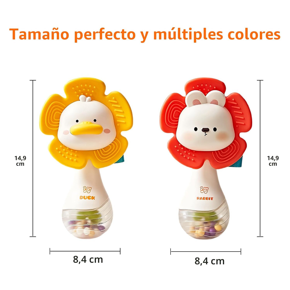 2 juguetes de dentición sonajeros para bebés de 3 a 6 meses, juguet...
