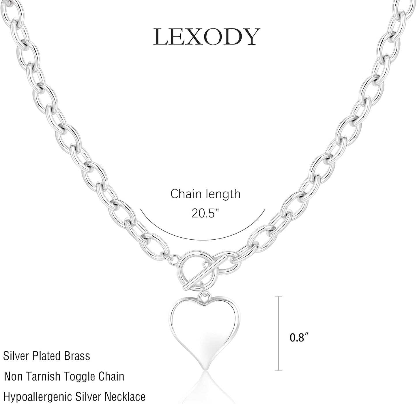 LEXODY Collar de oro grueso para mujer, simple chapado en oro de 14...
