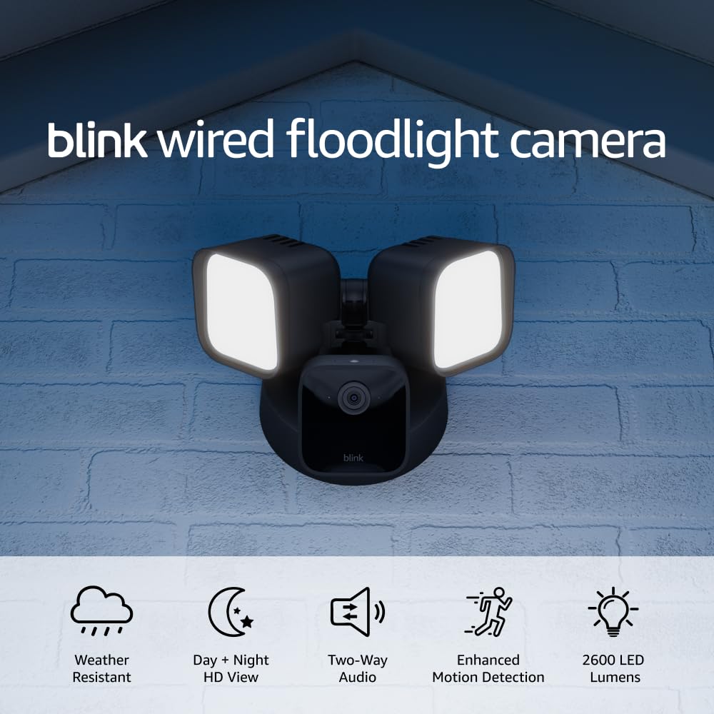 Cámara Blink Wired Floodlight \u2013 Cámara de seguridad inteligent...