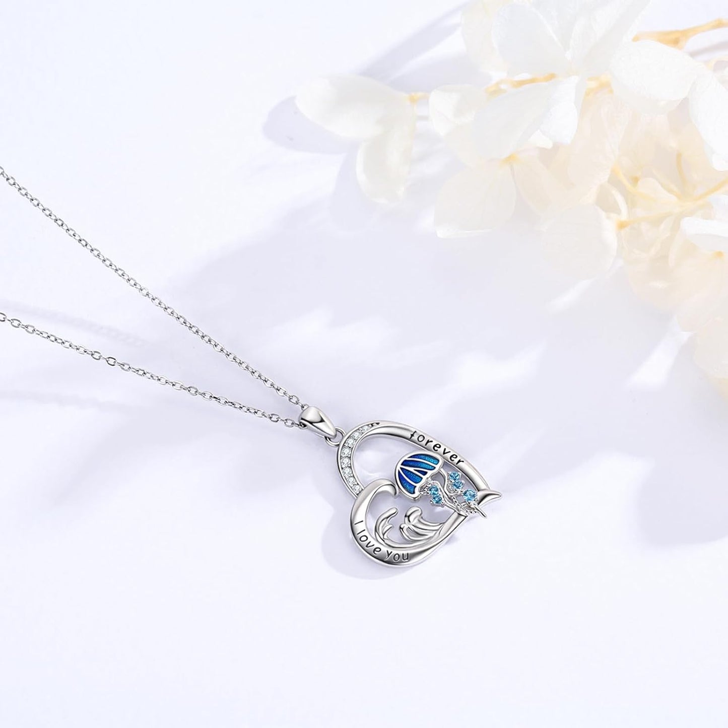 Twoowl Collar con dije de playa de plata de ley 925 con diseño de o...