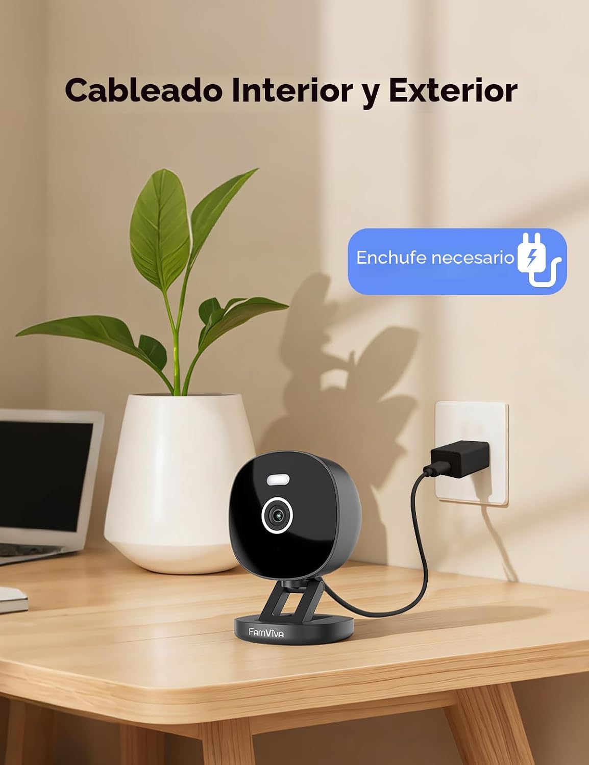 FAMVIVA Cámara de Seguridad 2K, Exterior\/Interior para Hogar, Masc...