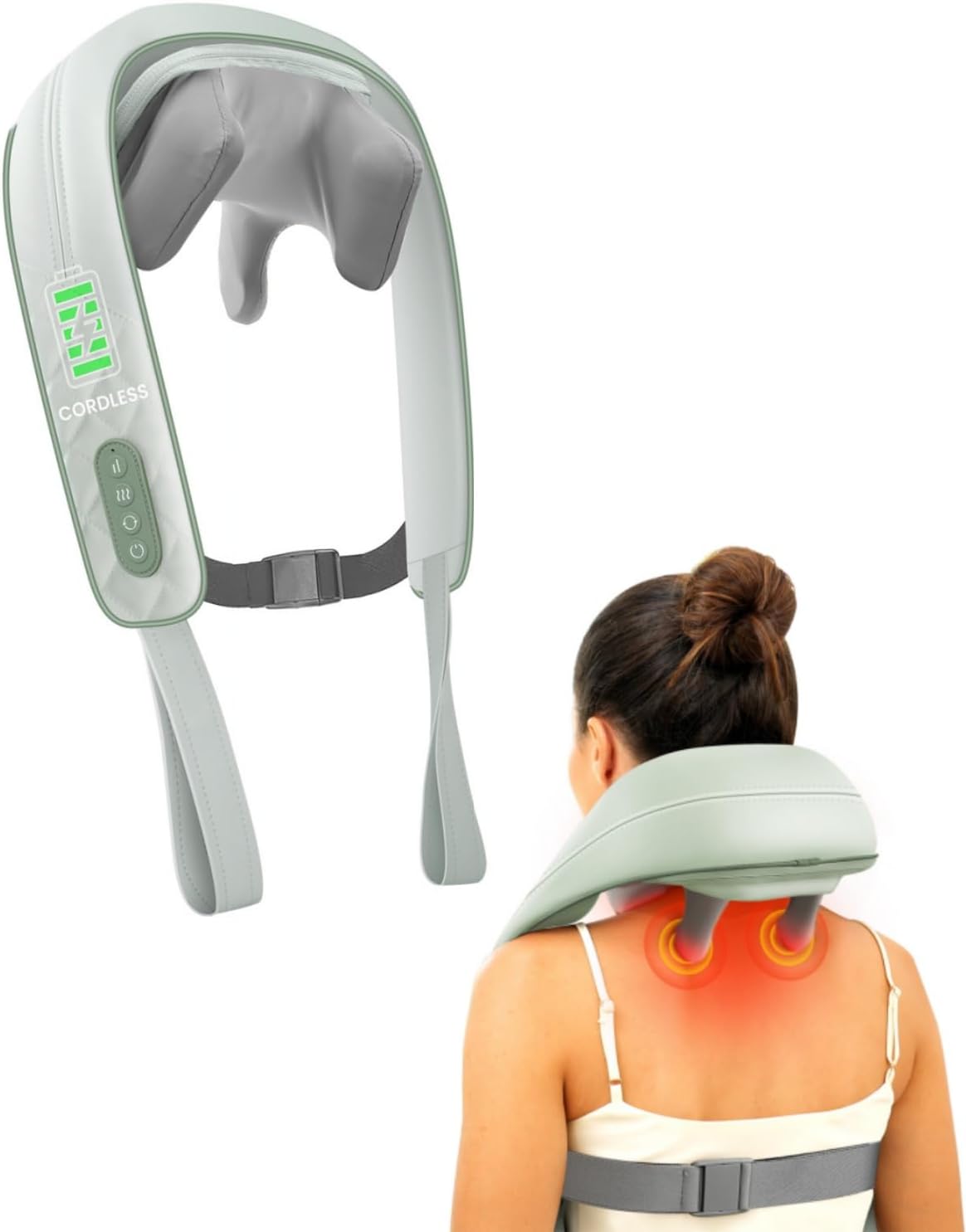 Snailax - Almohada masajeadora inalámbrica para cuello y hombros co...
