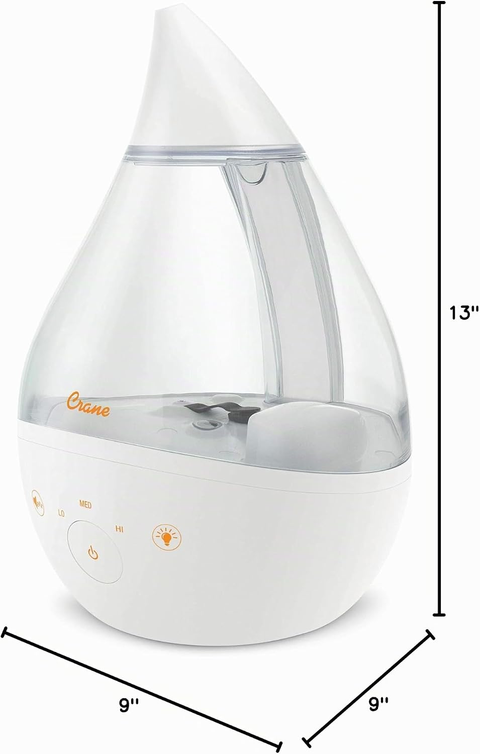 Crane White Drop 4 en 1 Humidificador ultrasónico de llenado superi...