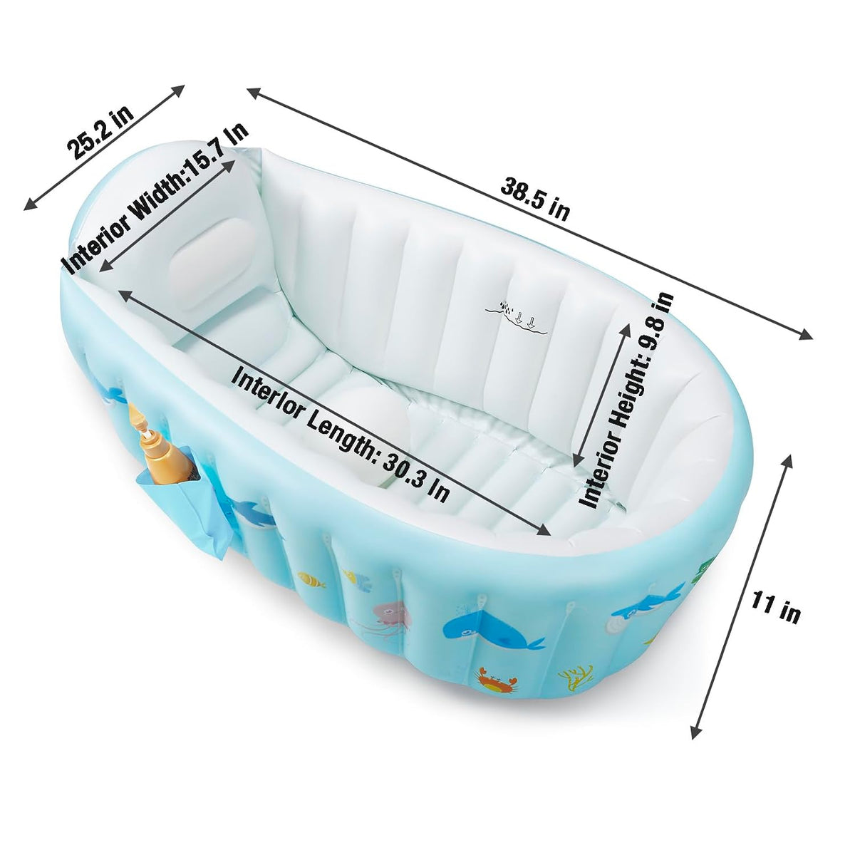 PandaEar Bañera inflable del bebé, bañera portátil del viaje con la...