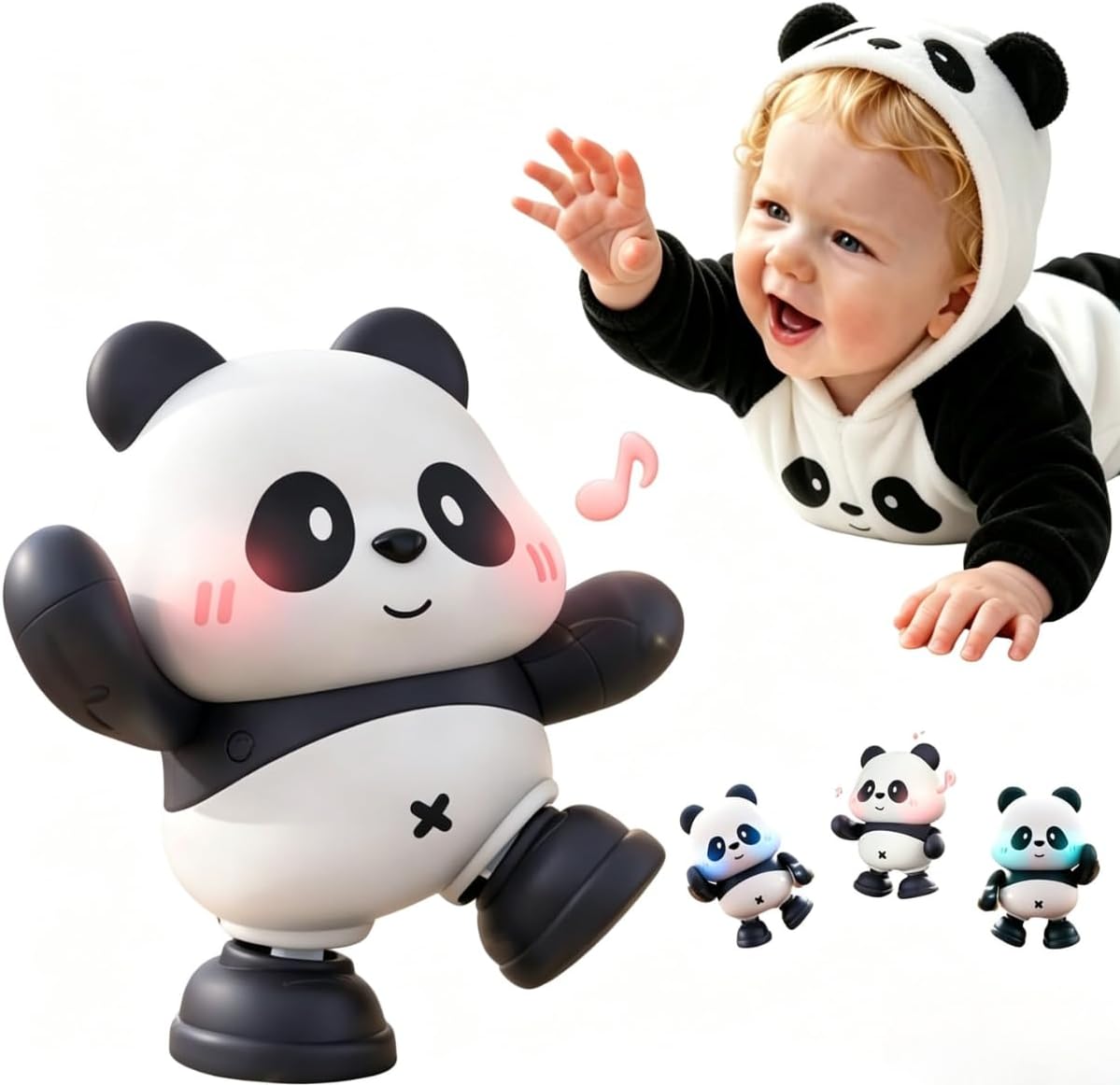 Cuddobaby Dancing Panda Juguete musical de alto contraste, tiempo d...
