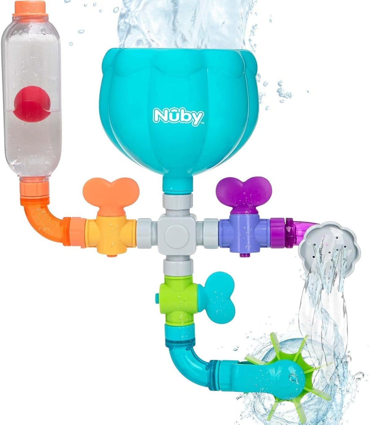 Nuby Wacky Waterworks Pipes - Juguete de baño para bebé con caracte...