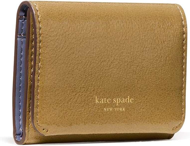 Kate Spade New York Tarjetero de cuero esmaltado Halo Cartera triple