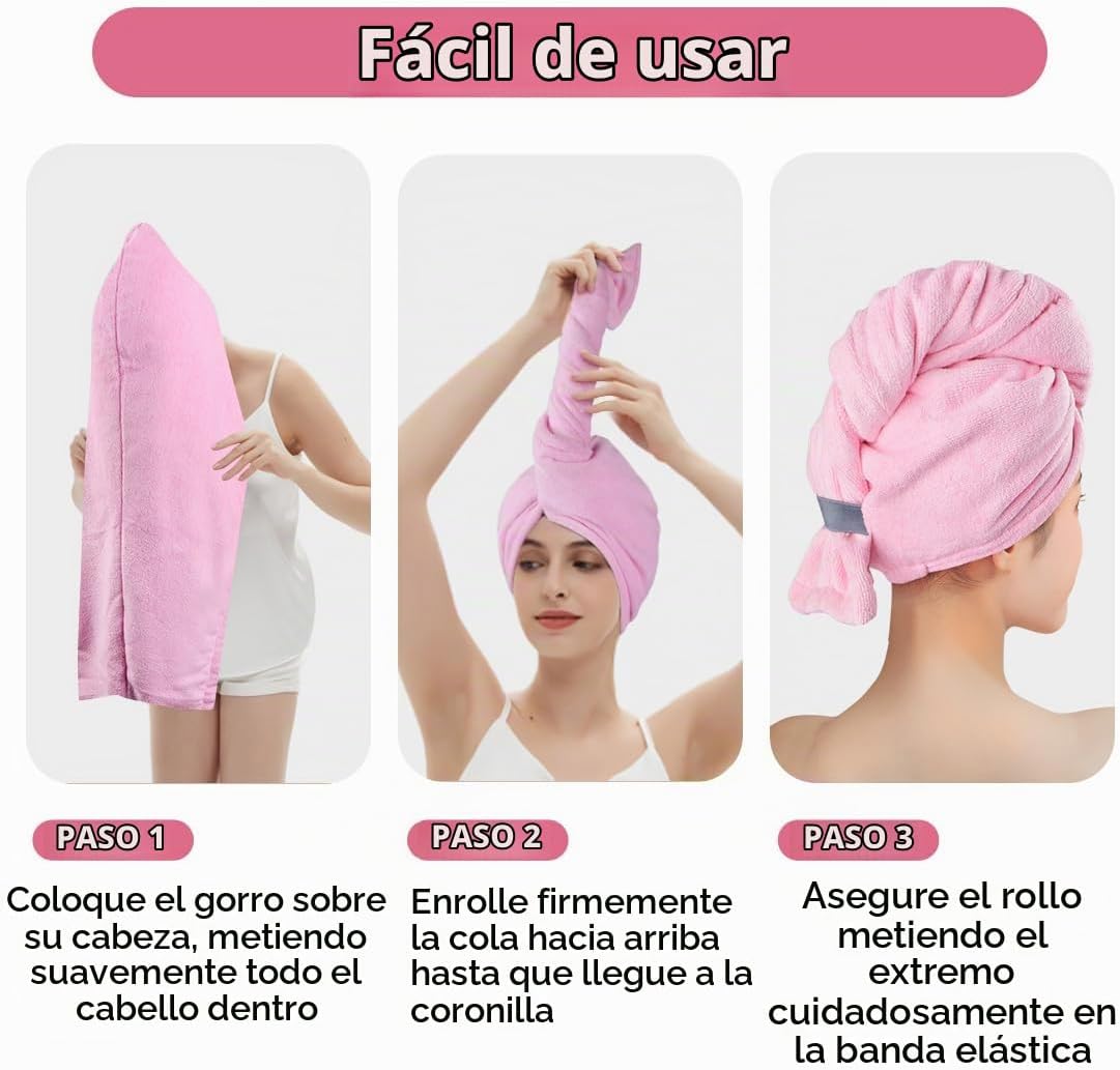 AIDEA Toalla de microfibra para el cabello, toallas de pelo abierta...
